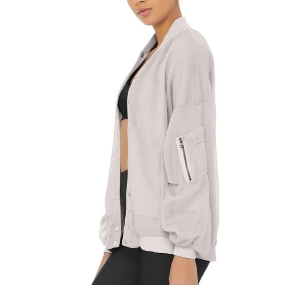 ALO Yoga Field Jacket Oversized Mesh Full Zip Up Track Size Small